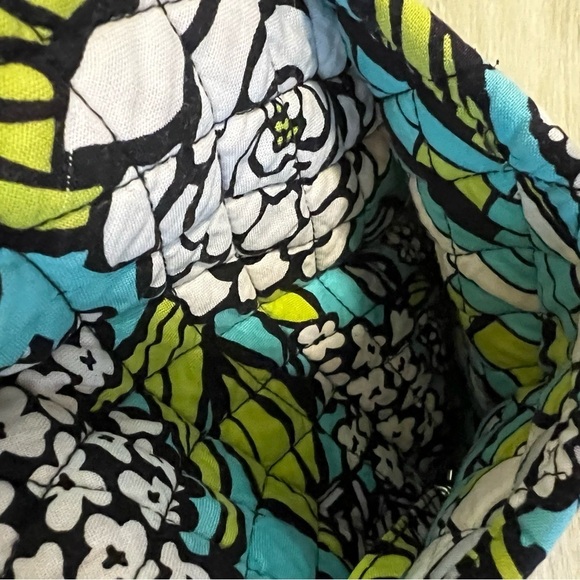 VERA BRADLEY Island Blooms Large Toggle Tote Y2K Blue Green Floral REPAIRED - Picture 4 of 16